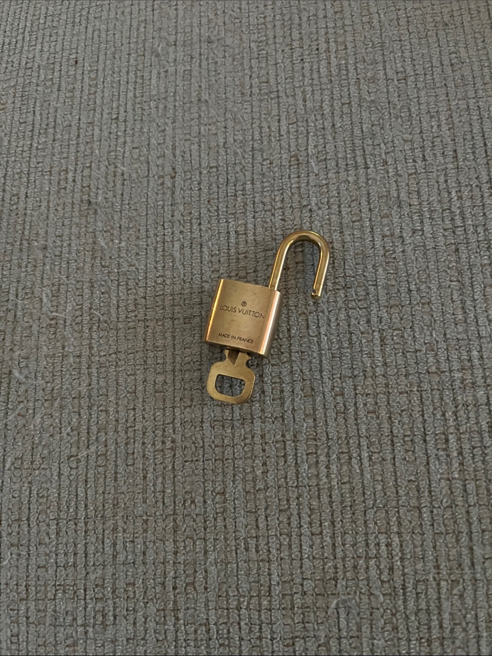 Louis Vuitton Gold-Tone Padlock Charm with Key